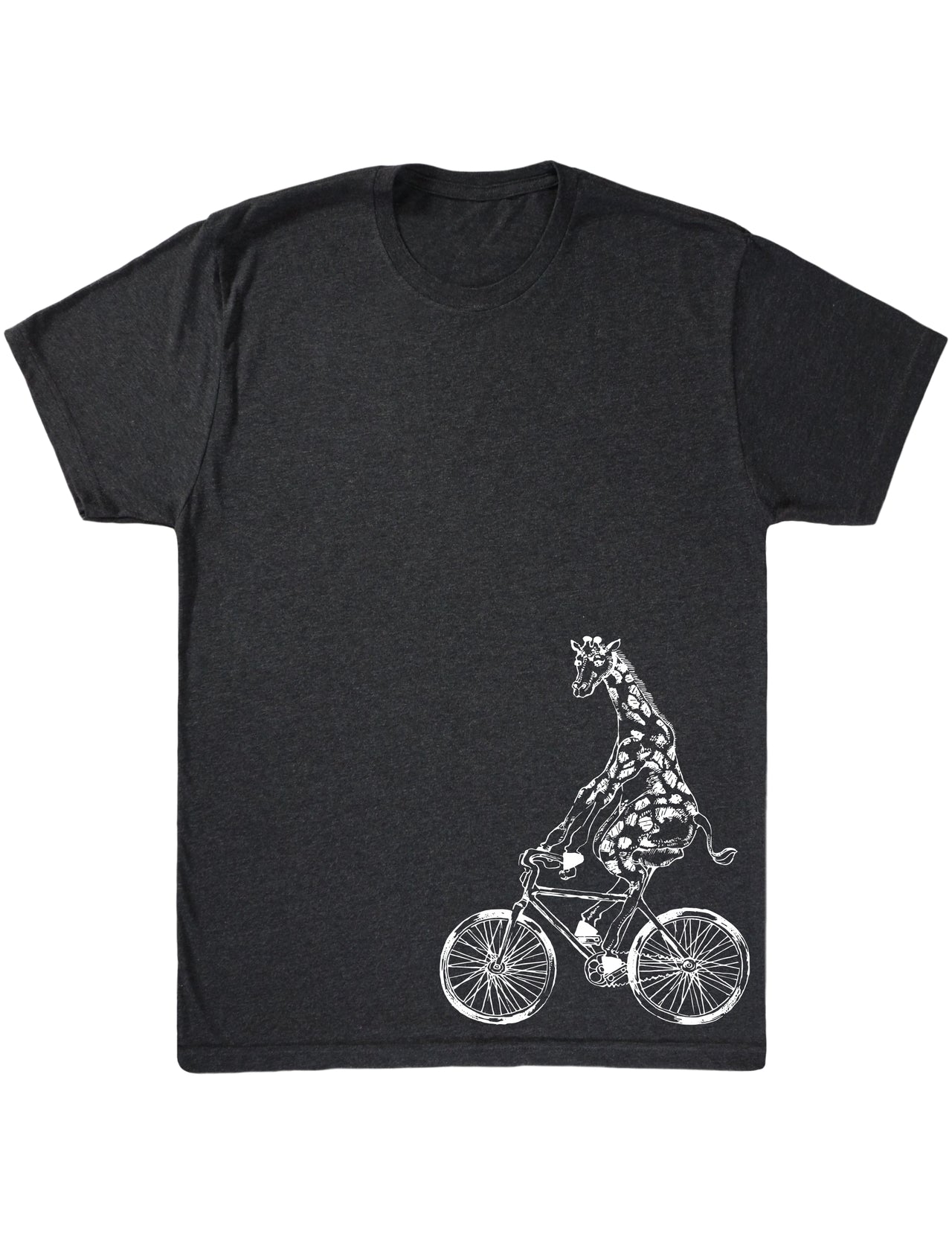 SEEMBO Giraffe Cycling Bicycle Bike Biking Biker Funny Cyclist Men Tri-Blend T-Shirt Side Print