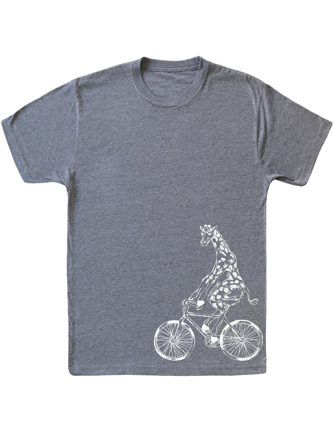 SEEMBO Giraffe Cycling Bicycle Bike Biking Biker Funny Cyclist Men Tri-Blend T-Shirt Side Print