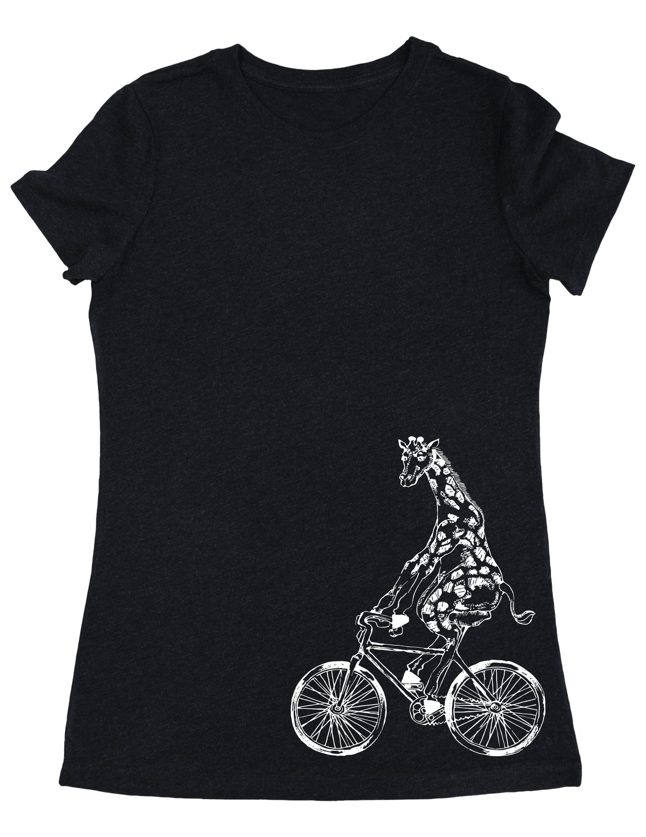 SEEMBO Jirafa Ciclismo Bicicleta Ciclismo Biker Divertido Ciclista Mujeres Tri-Blend Camiseta Impresión Lateral