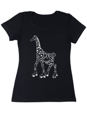 seembo-giraffe-skater-roller-skating-art-women-black-t-shirt