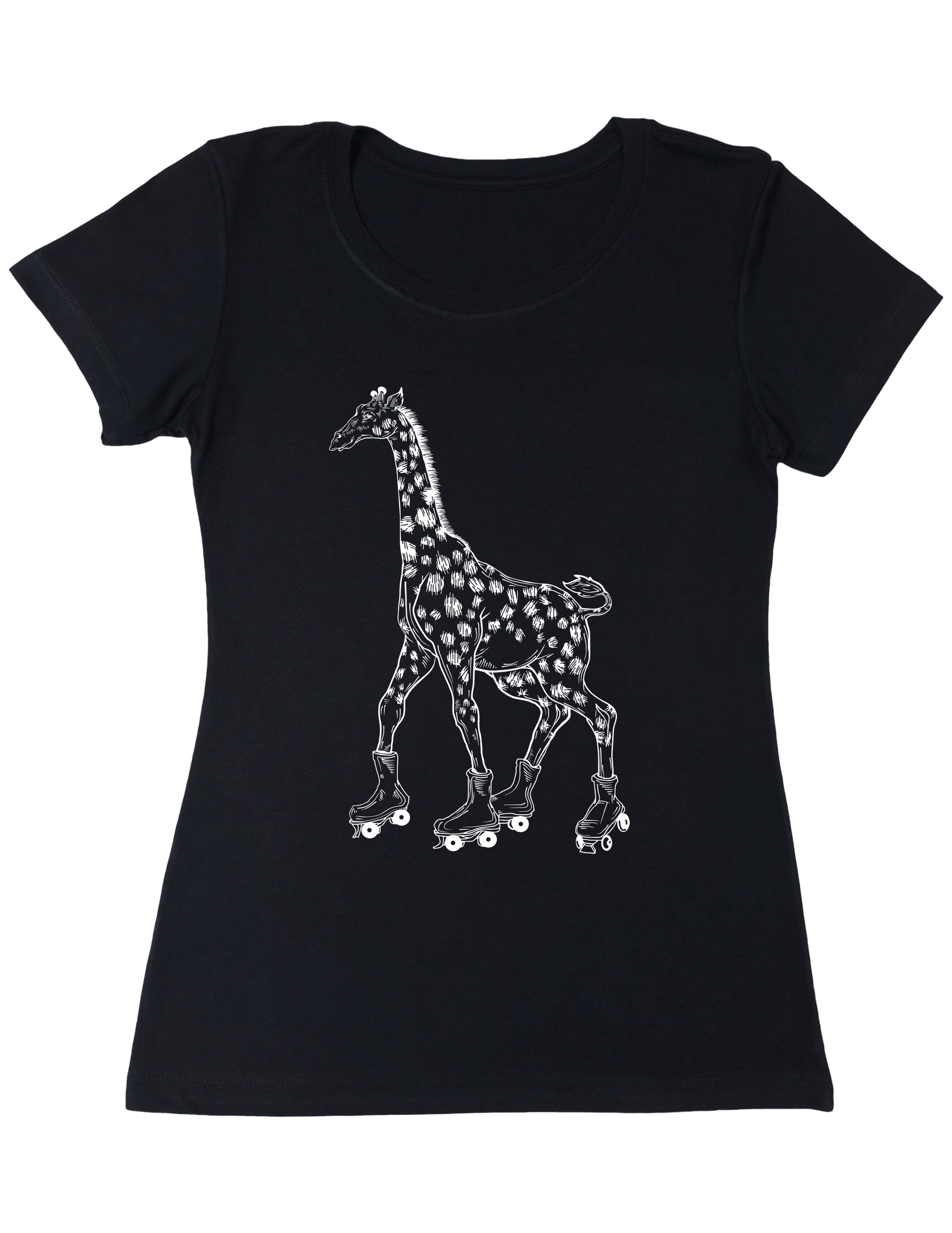 seembo-giraffe-skater-roller-skating-art-women-black-t-shirt