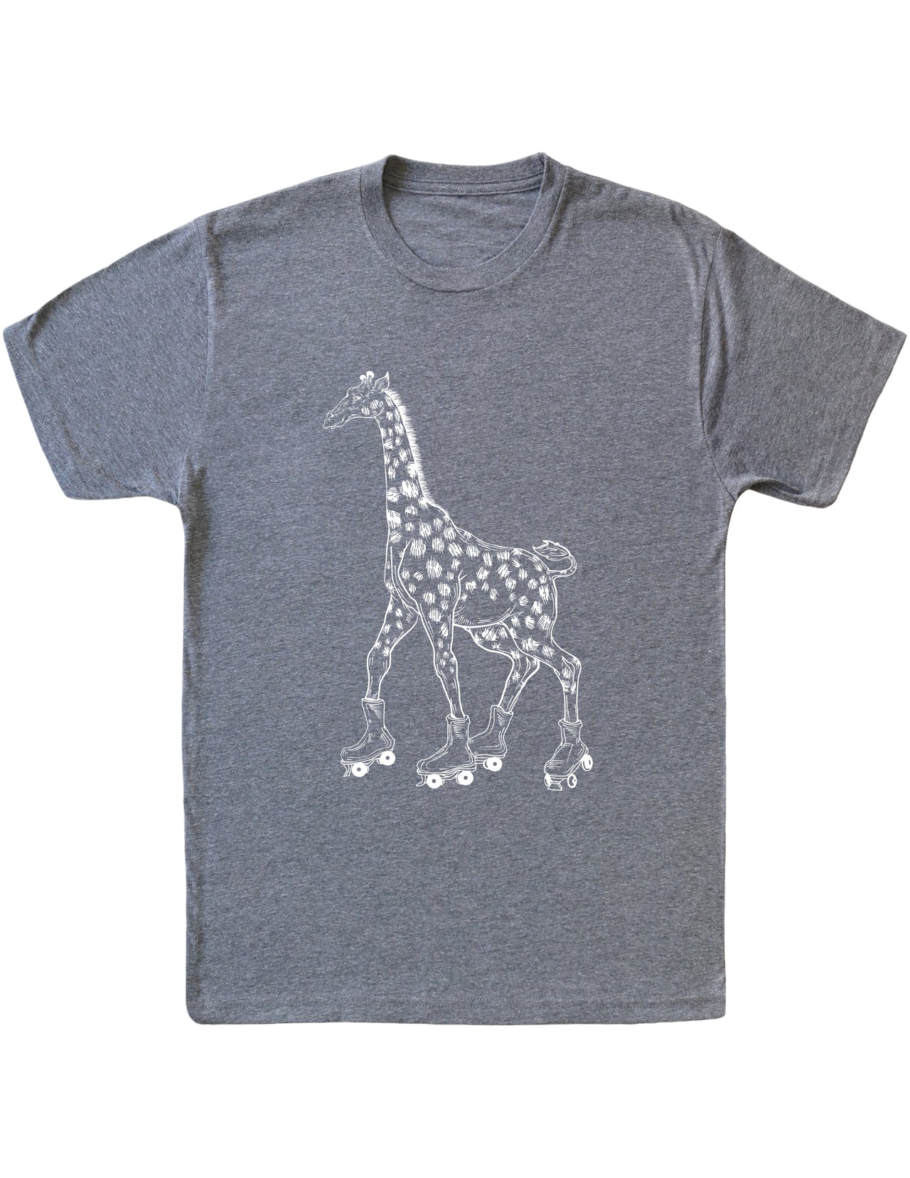 SEEMBO Giraffe Skater Skating Roller Skates Men's Tri-Blend T-Shirt