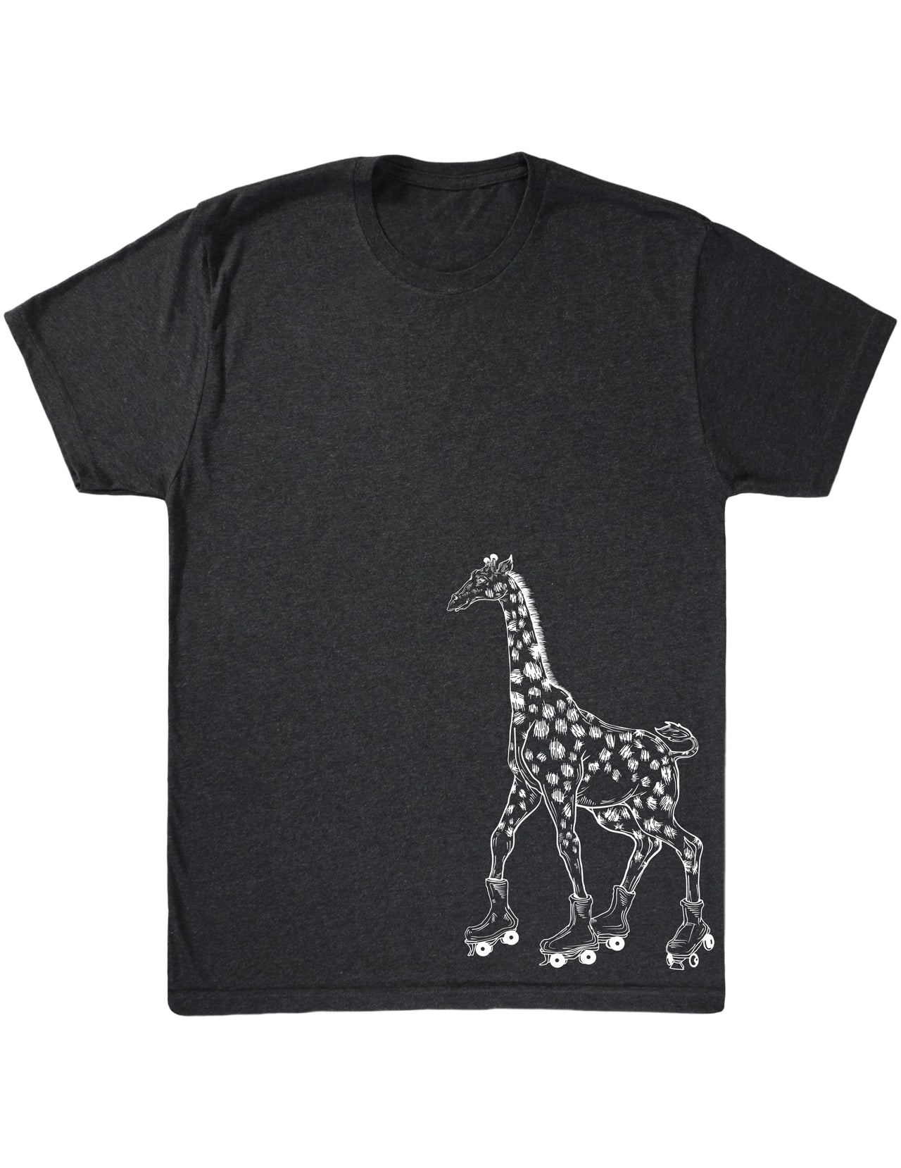 SEEMBO Giraffe Skater Skating Roller Skates Men's Tri-Blend T-Shirt Side Print