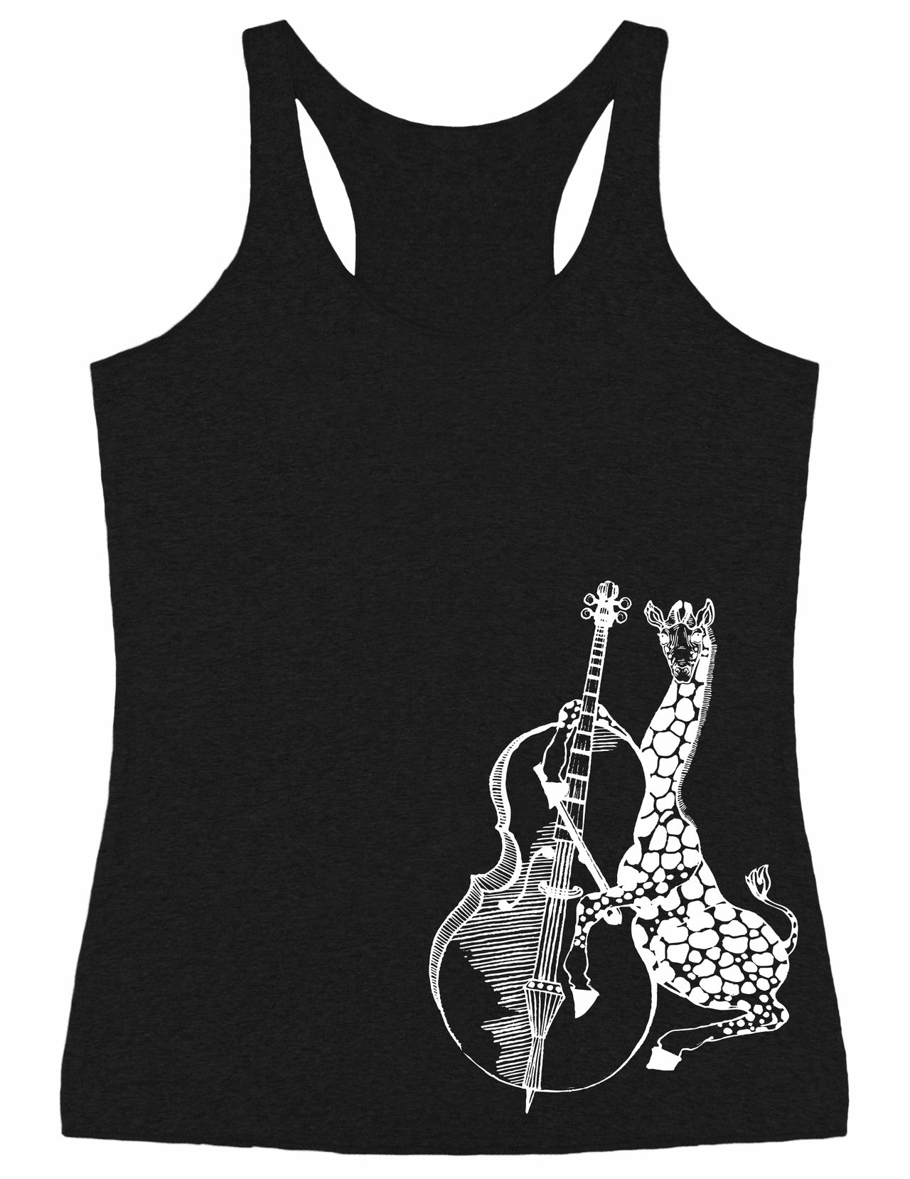 SEEMBO Giraffe Playing Cello Funny Cellist Musician Women Tri-Blend Tank Top Side Print