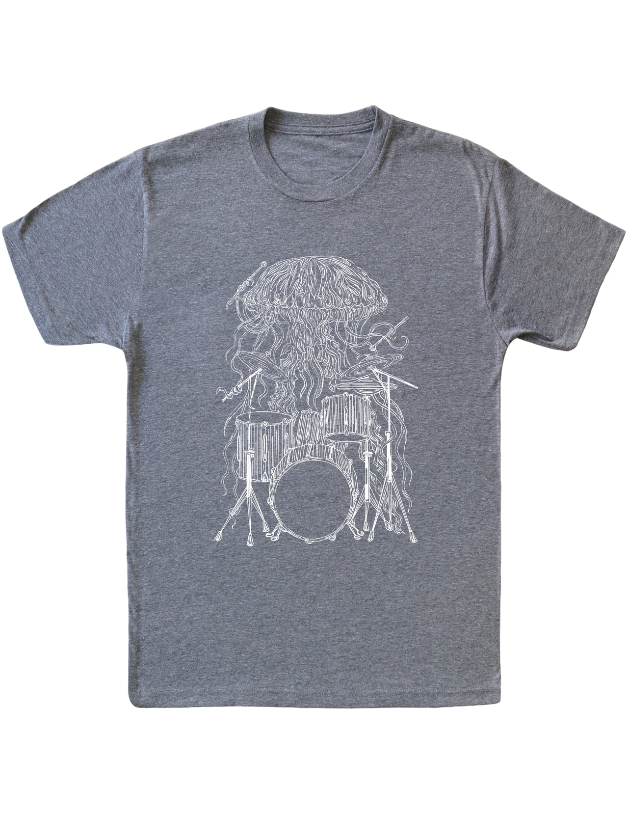 SEEMBO Jellyfish Playing Drums Men's Tri-Blend T-Shirt