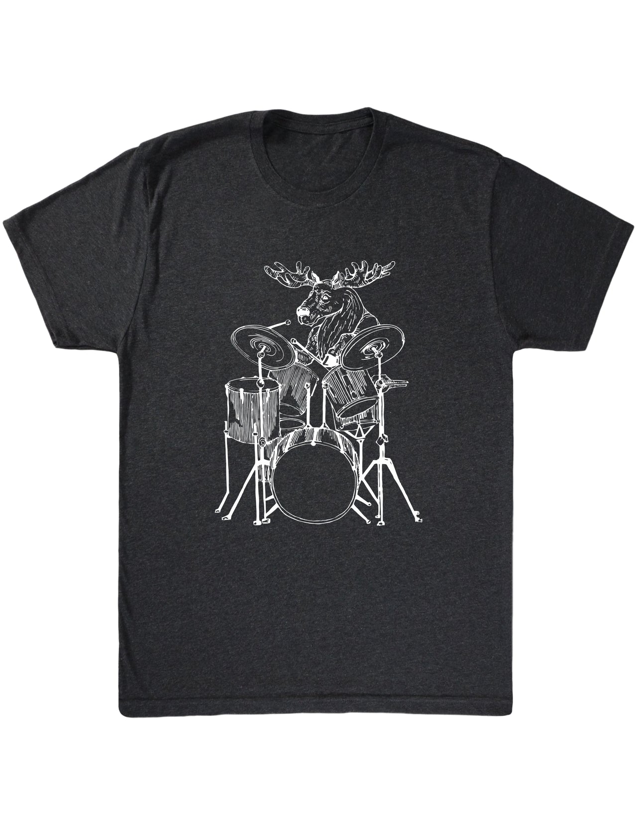 seembo-moose-animal-plaiyng-drums-drummer-art-men-unisex-vintage-black-t-shirt