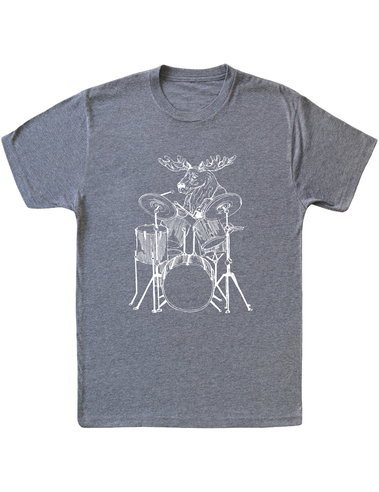 SEEMBO Moose Playing Drums Men's Tri-Blend T-Shirt
