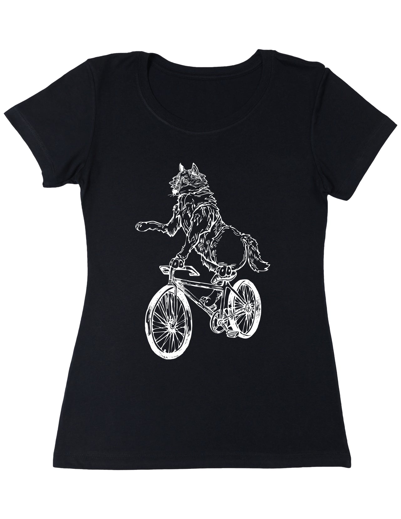 Seembo-Wolf-Cycling-Bicycle-Bike-Biker-cyclist-biking-Women-T-Shirt-black-color