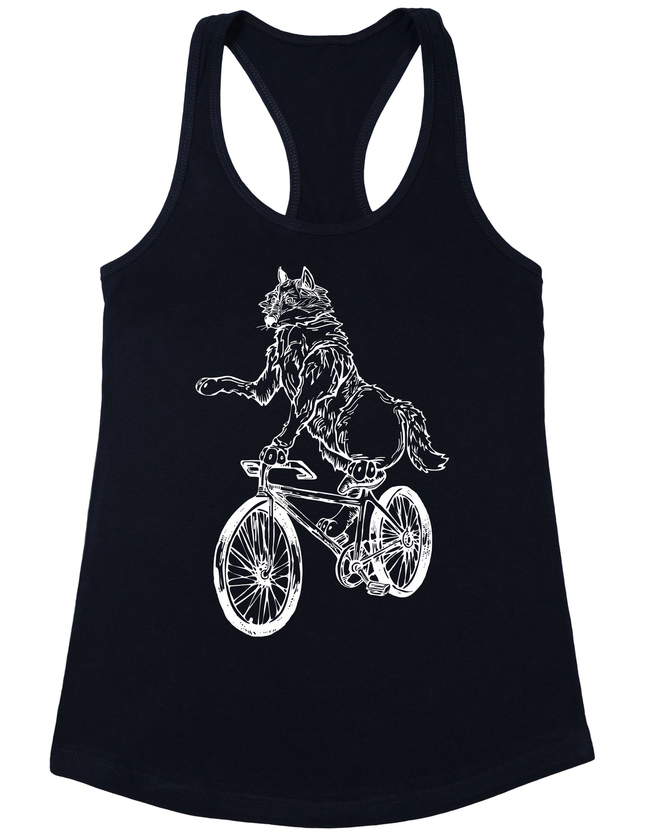 SEEMBO Wolf Cycling Bicycle Women's Poly-Cotton Tank Top
