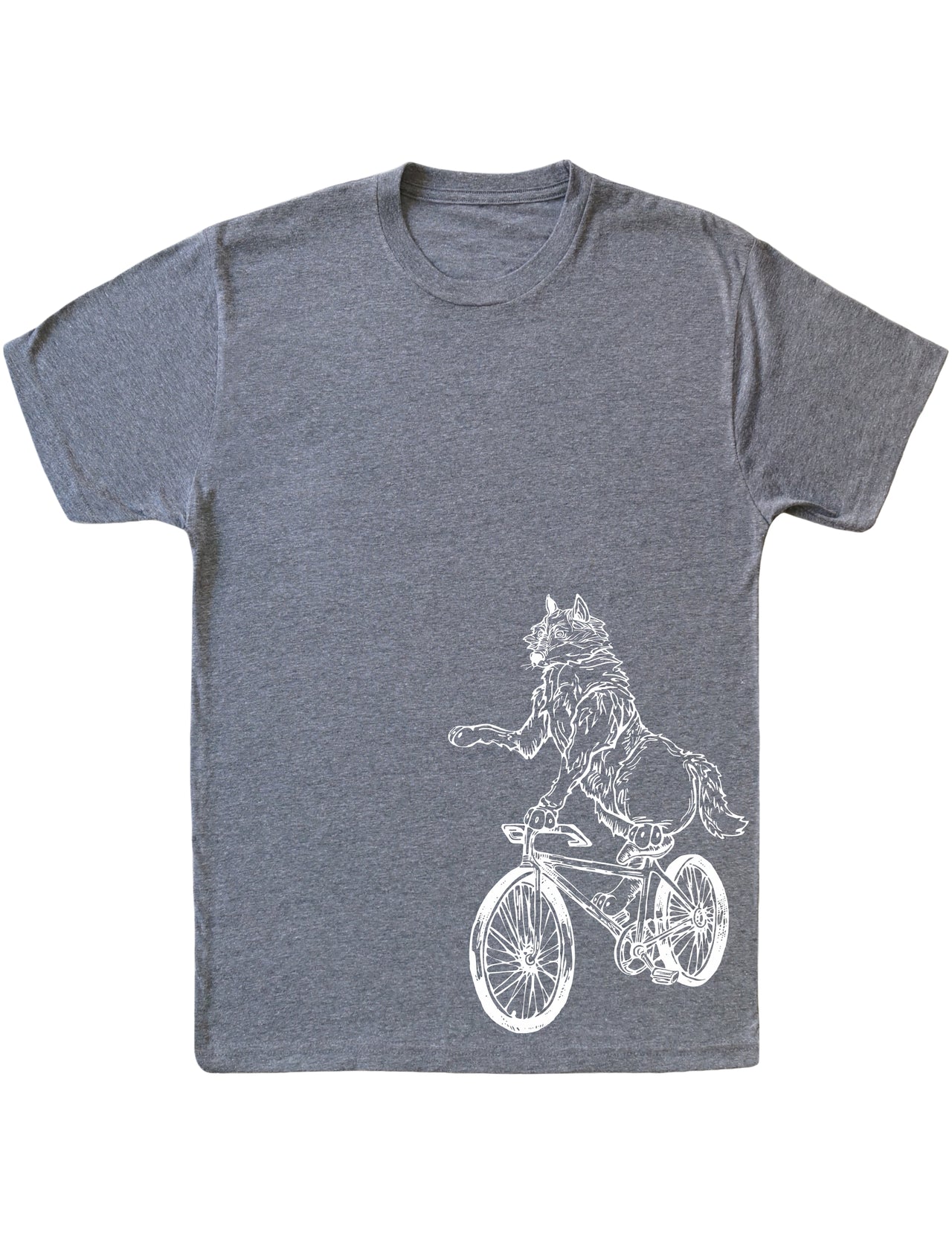 SEEMBO Wolf Cycling Bicycle Men's Tri-Blend T-Shirt Side Print