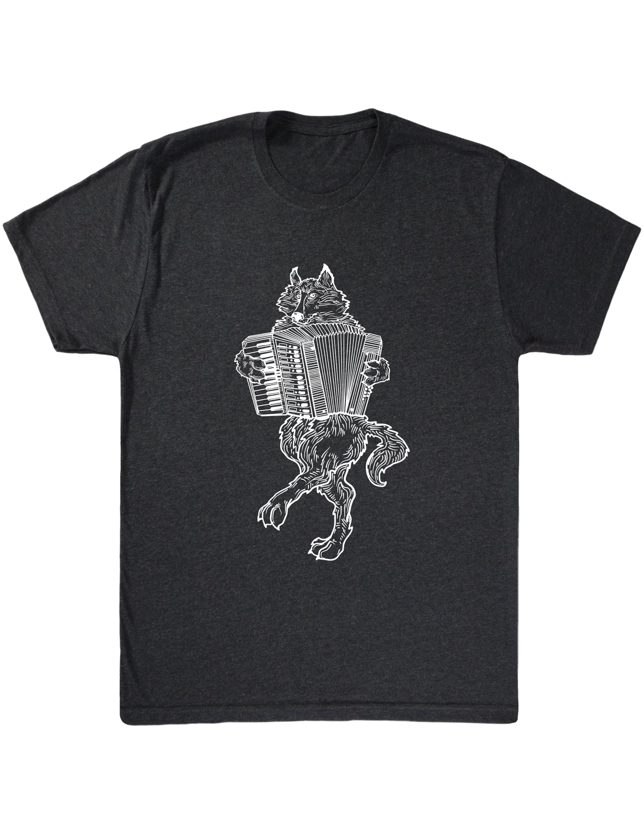 SEEMBO Wolf Playing Accordion Men's Tri-Blend T-Shirt