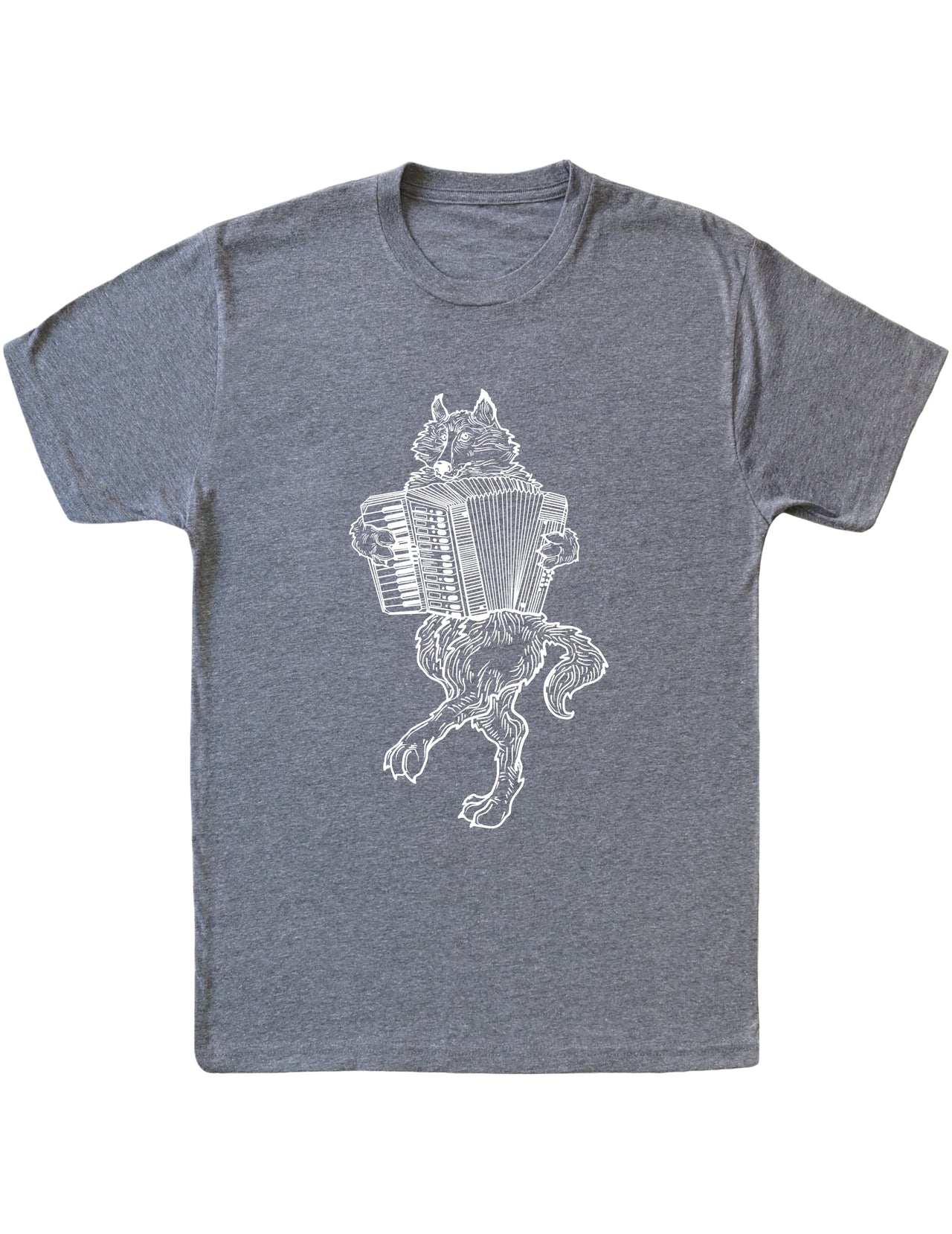 SEEMBO Wolf Playing Accordion Men's Tri-Blend T-Shirt