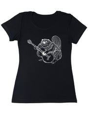 seembo-beaver-playing-guitar-guitarist-women-t-shirt-in-black-color