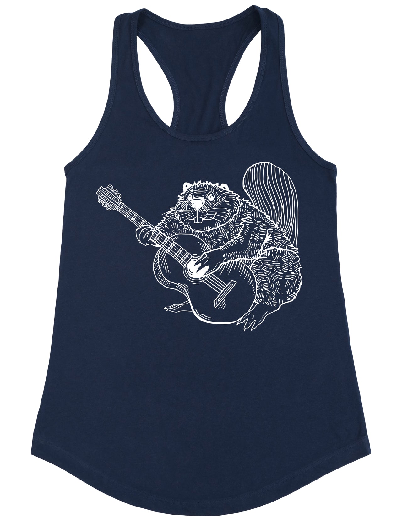 SEEMBO Beaver Playing Guitar Funny Guitarist Musician Women Poly-Cotton Tank Top