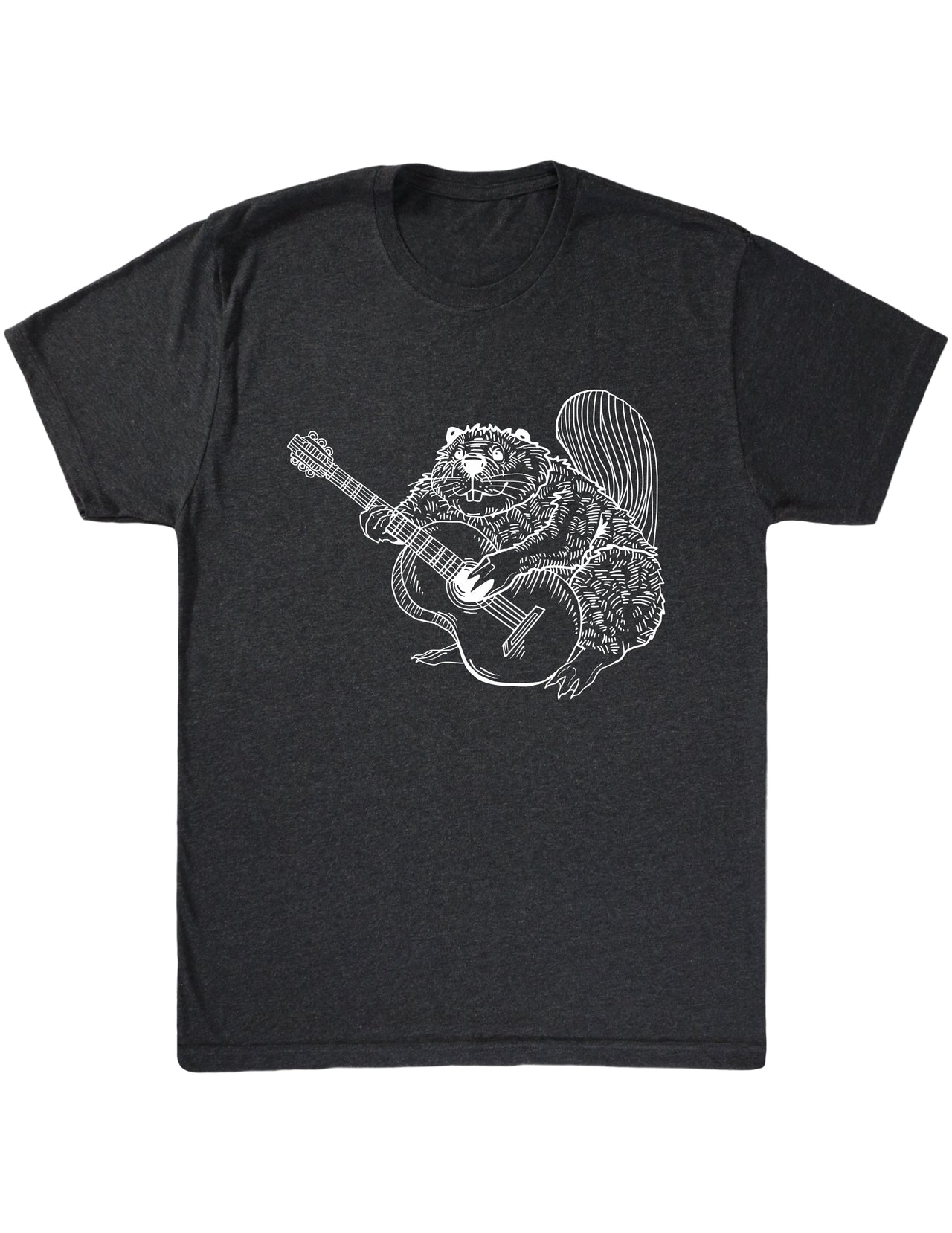 SEEMBO Beaver Playing Guitar Funny Guitarist Musician Men Tri-Blend T-Shirt
