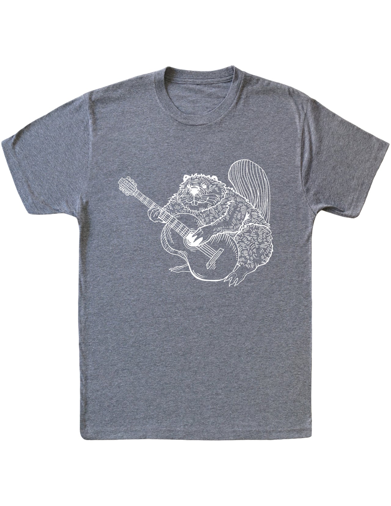 SEEMBO Beaver Playing Guitar Funny Guitarist Musician Men Tri-Blend T-Shirt