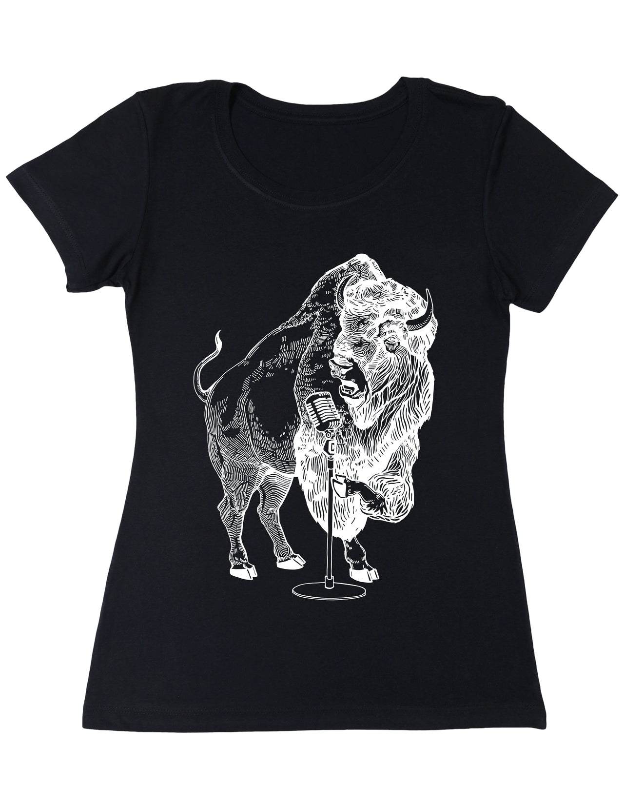 seembo-bison-karaoke-singer-sing-women-poly-cotton-black-color-t-shirt