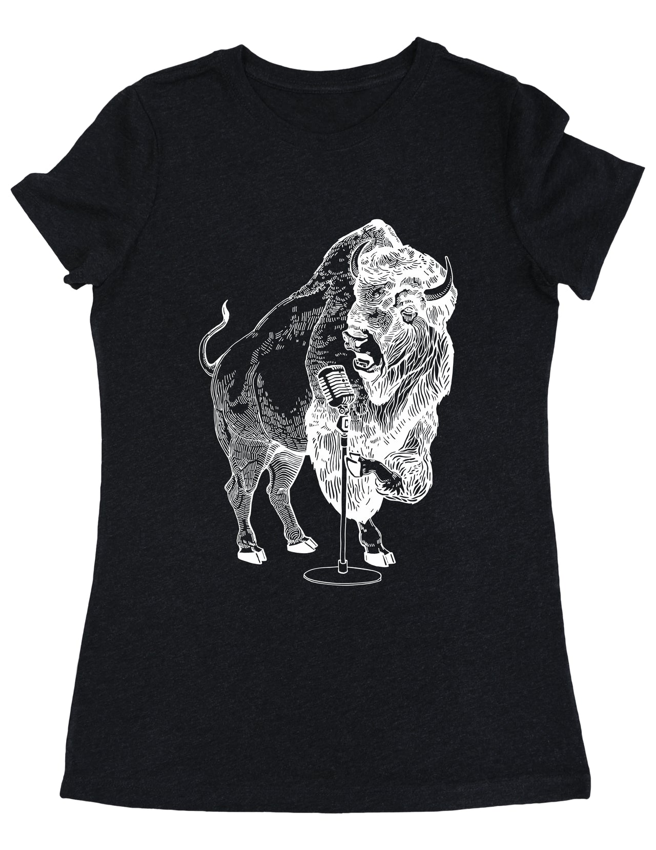seembo-bison-buffalo-karaoke-singer-sing-vocalist-music-musician-women-t-shirt-vintage-black-color