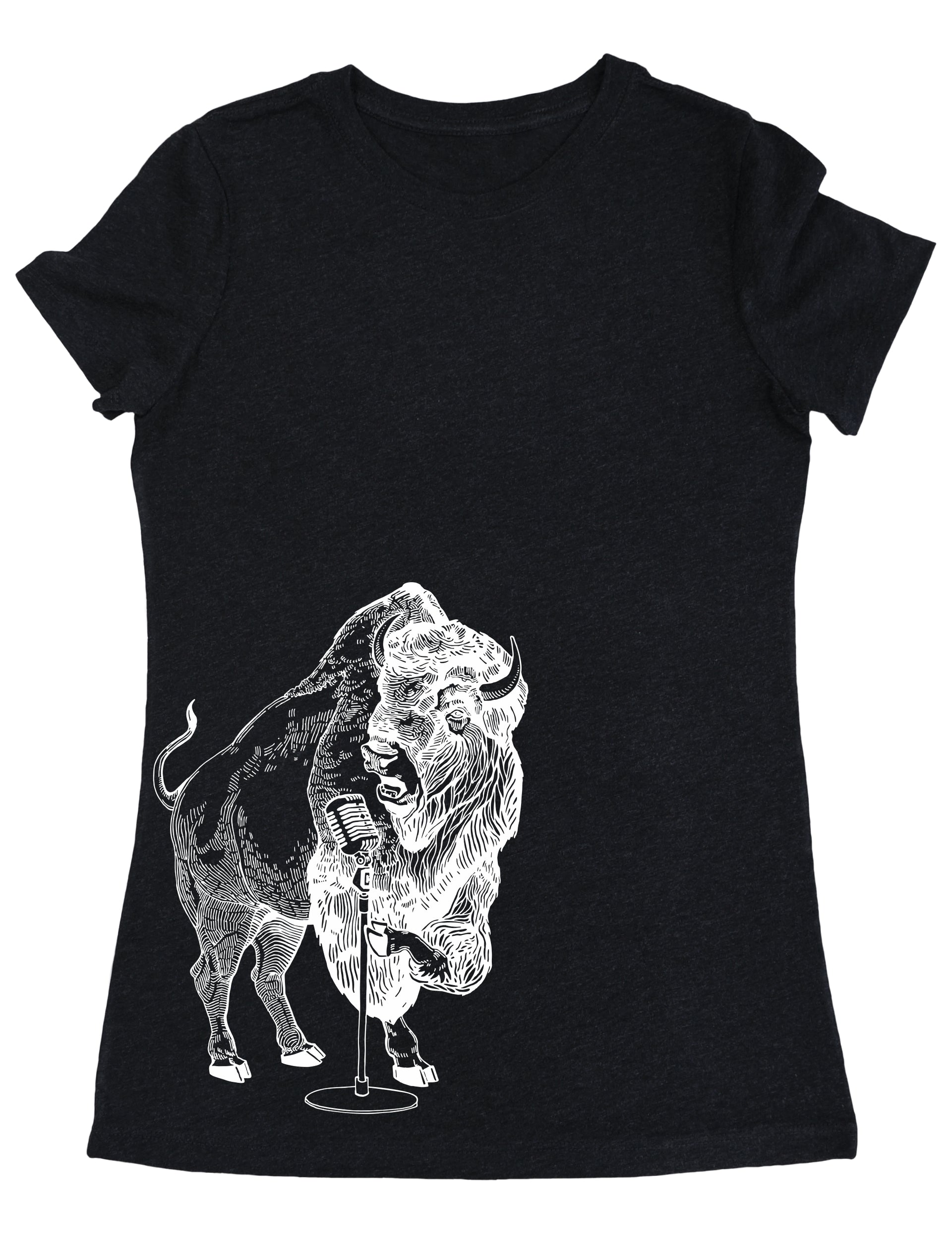 seembo-bison-buffalo-karaoke-singer-sing-vocalist-music-musician-women-t-shirt-vintage-black-color-side-print