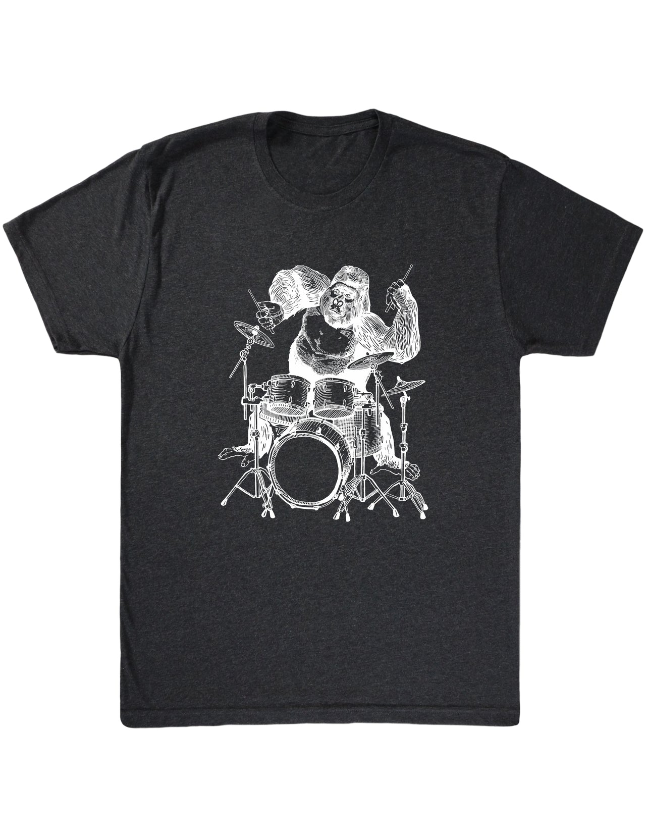 seembo-gorilla-animal-drummer-playing-drums-art-men-vintage-black-t-shirt