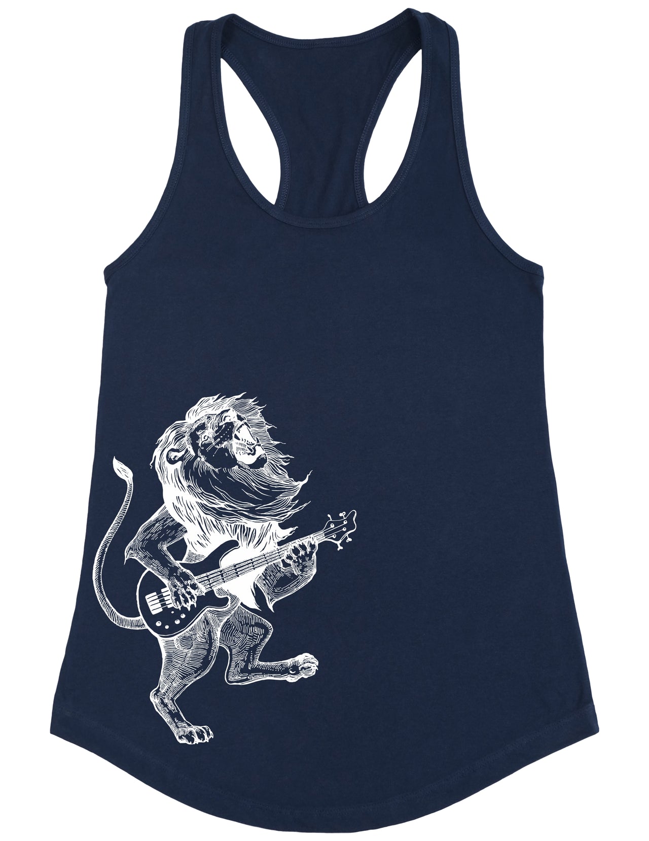 SEEMBO Lion Playing Guitar Women's Poly-Cotton Tank Top Side Print