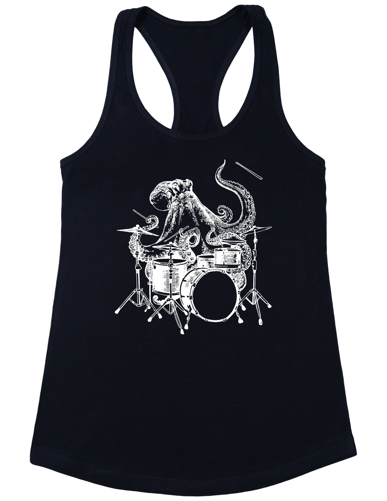SEEMBO Octopus Playing Drums Funny Drummer Musician Music Band Women Poly-Cotton Tank Top