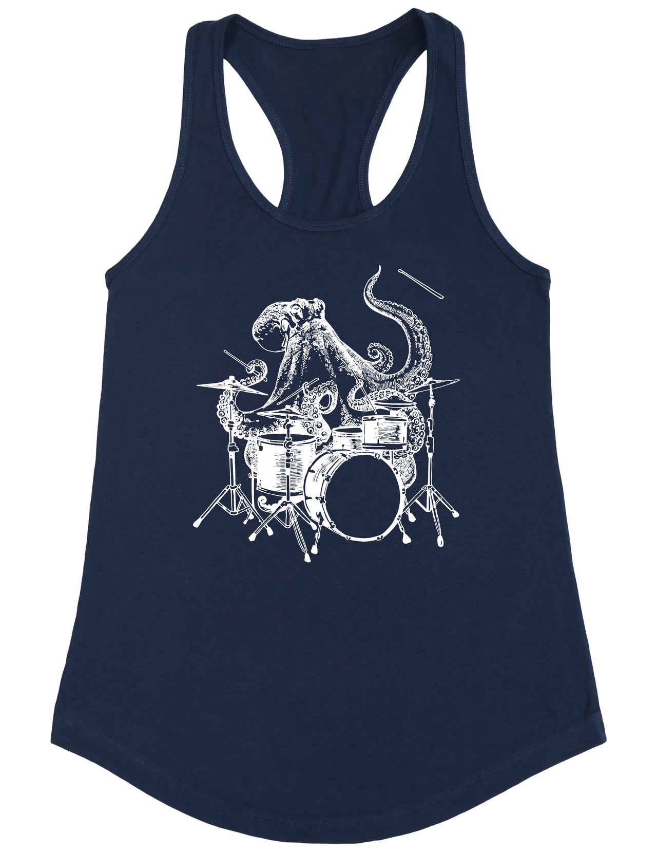 SEEMBO Octopus Playing Drums Women's Poly-Cotton Tank Top