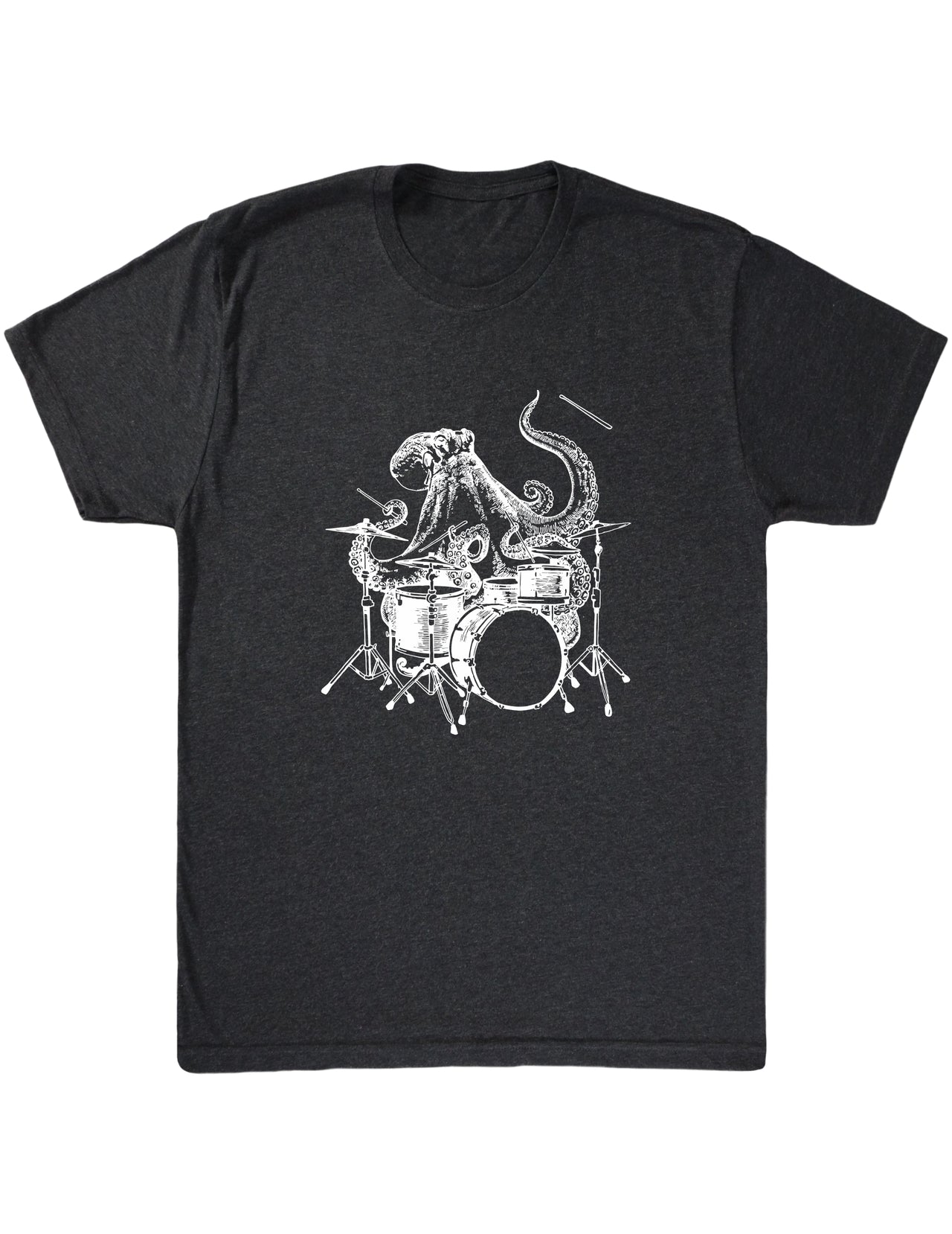 SEEMBO Octopus Playing Drums Funny Drummer Músico Banda de música Hombres Camiseta de tejido mixto