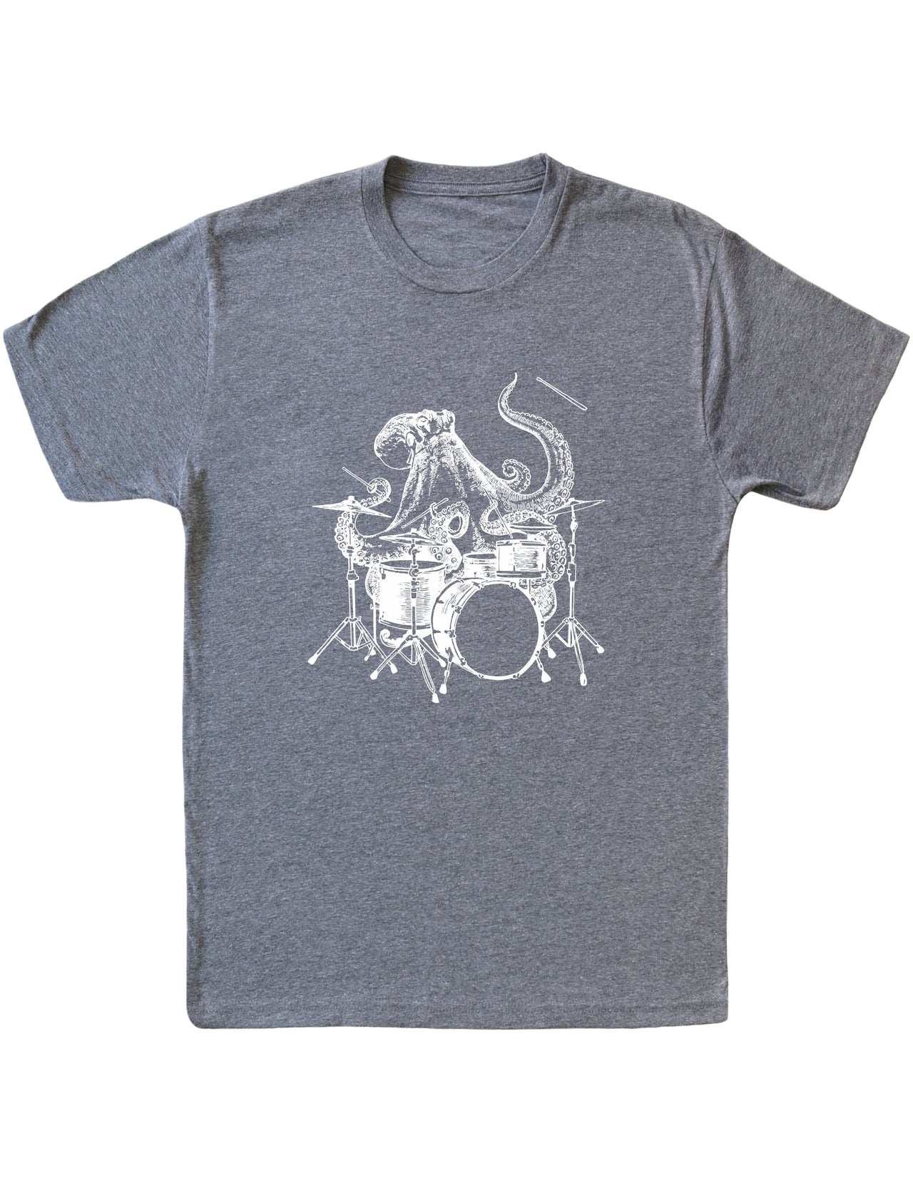 SEEMBO Octopus Playing Drums Funny Drummer Músico Banda de música Hombres Camiseta de tejido mixto