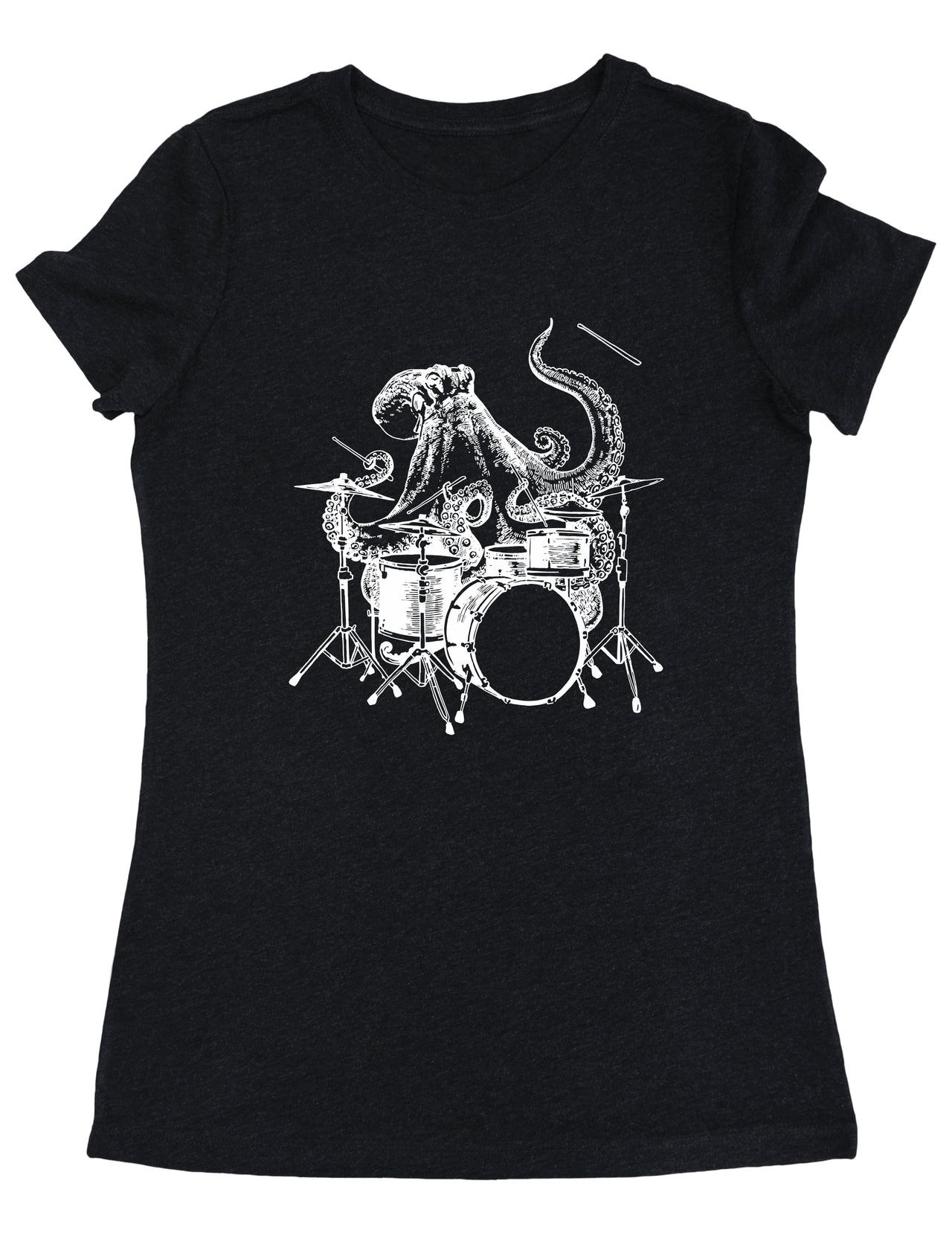 SEEMBO Octopus Playing Drums Funny Drummer Musician Music Band Women Tri-Blend T-Shirt