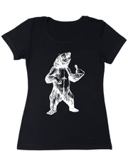 seembo-bear-trying-to-sing-karaoke-women-poly-cotton-t-shirt-black-color