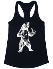 bear-trying-to-sing-karaoke-seembo-women-poly-cotton-tank-top-black-color