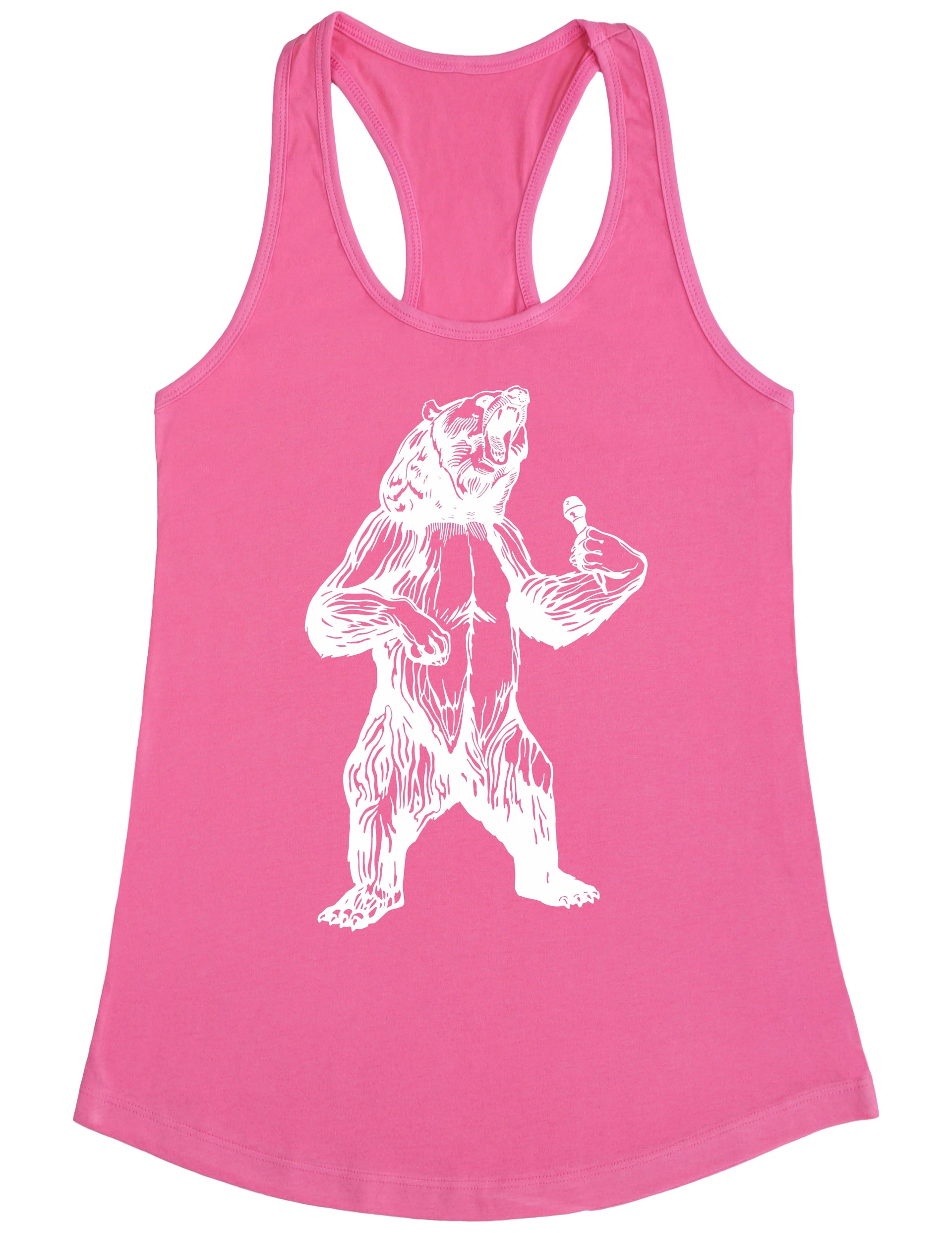 seembo-bear-trying-to-sing-karaoke-women-poly-cotton-tank-top-pink-color