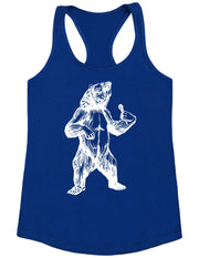 seembo-bear-trying-to-sing-karaoke-women-poly-cotton-tank-top-royal-color