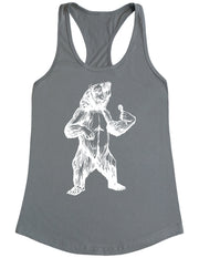 seembo-bear-trying-to-sing-karaoke-women-poly-cotton-tank-top-grey-color