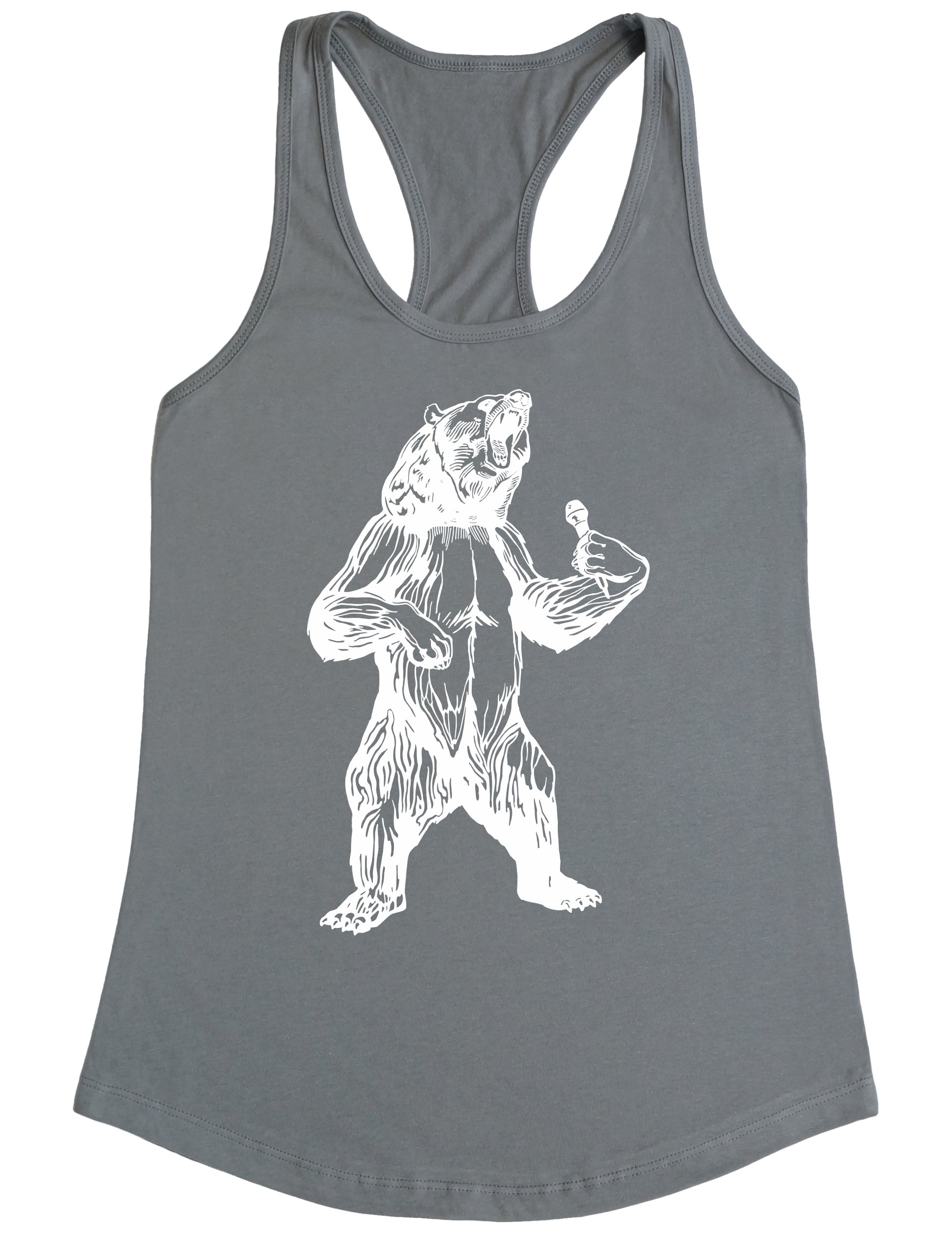 seembo-bear-trying-to-sing-karaoke-women-poly-cotton-tank-top-grey-color