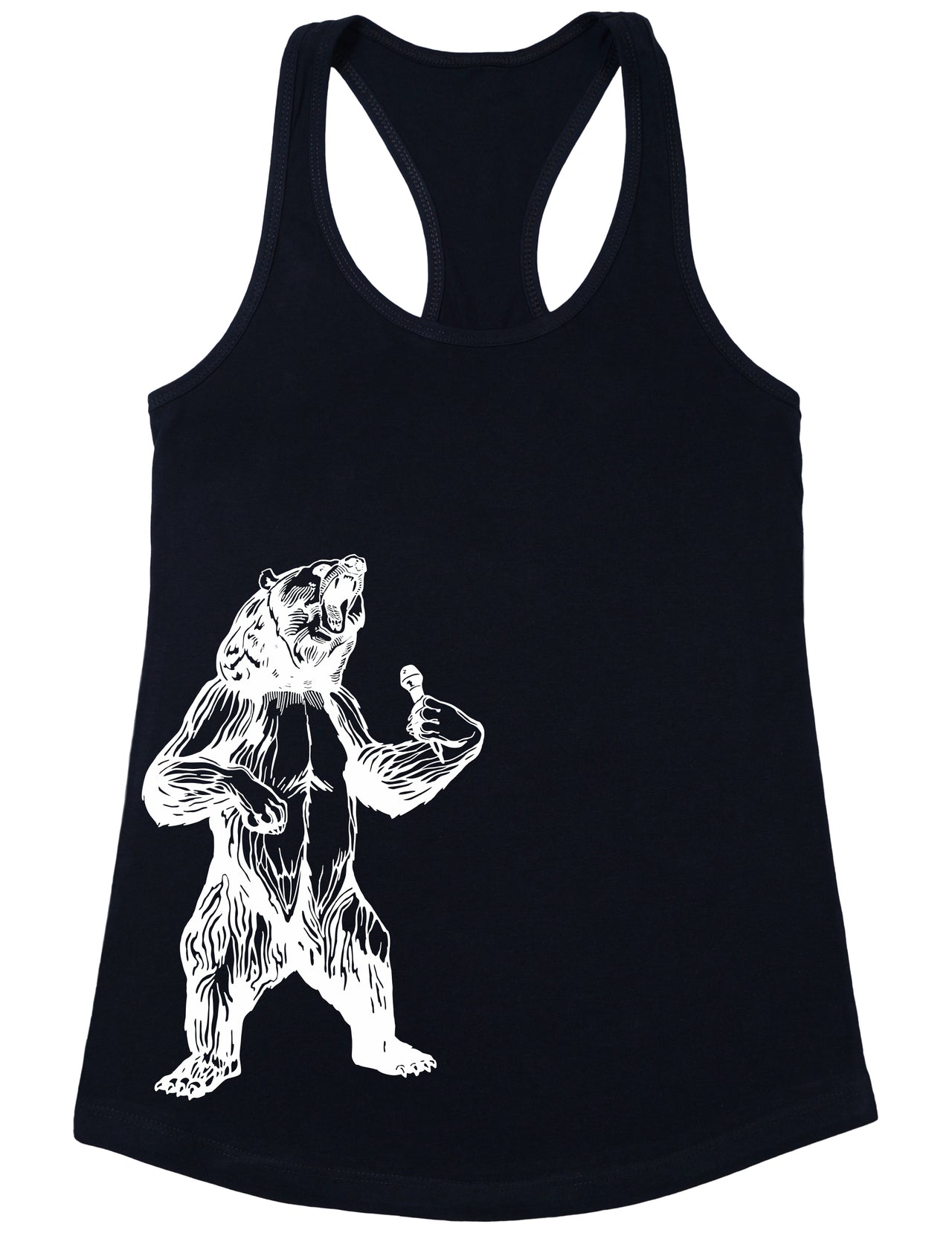 bear-trying-to-sing-karaoke-seembo-women-poly-cotton-tank-top-black-color-side-print