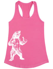 bear-trying-to-sing-karaoke-seembo-women-poly-cotton-tank-top-pink-color-side-print