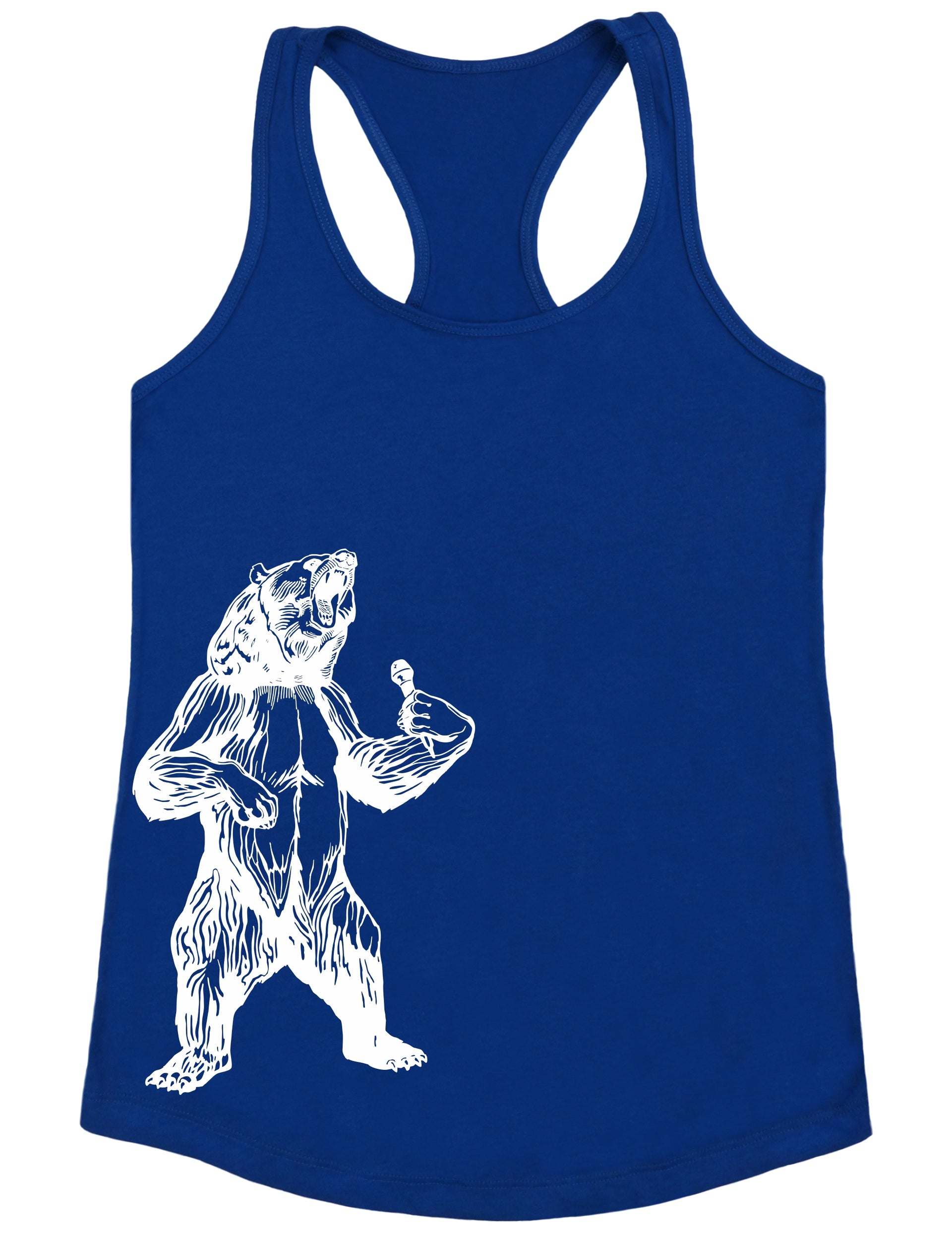 bear-trying-to-sing-karaoke-seembo-women-poly-cotton-tank-top-royal-color-side-print