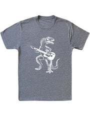 seembo-vintage-grey-t-shirt-with-dinosaur-playing-guitar-guitarist-art-on-it