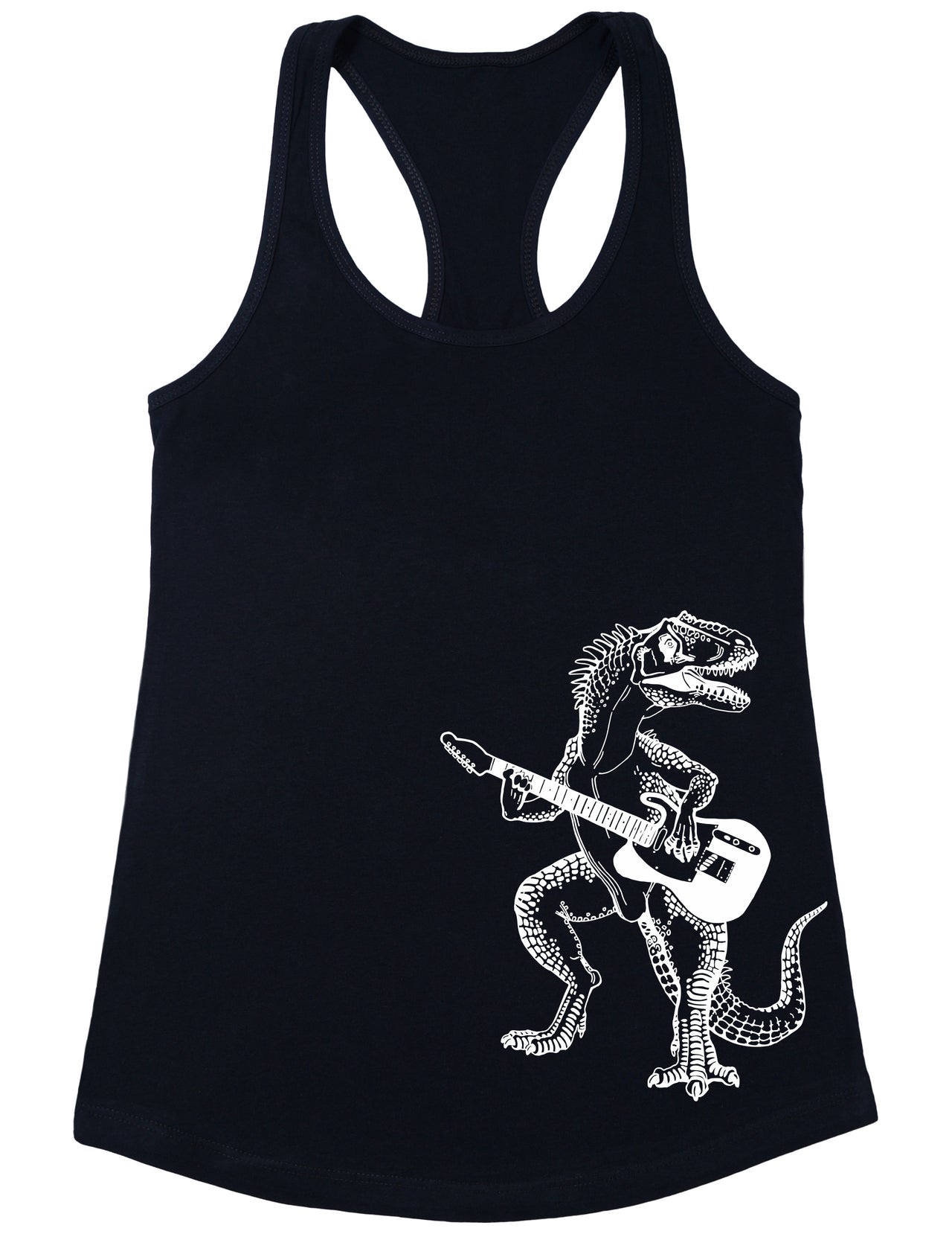 seembo-dinosaur-playing-guitar-animal-guitarist-musician-music-band-women-black-tank-top-side-print