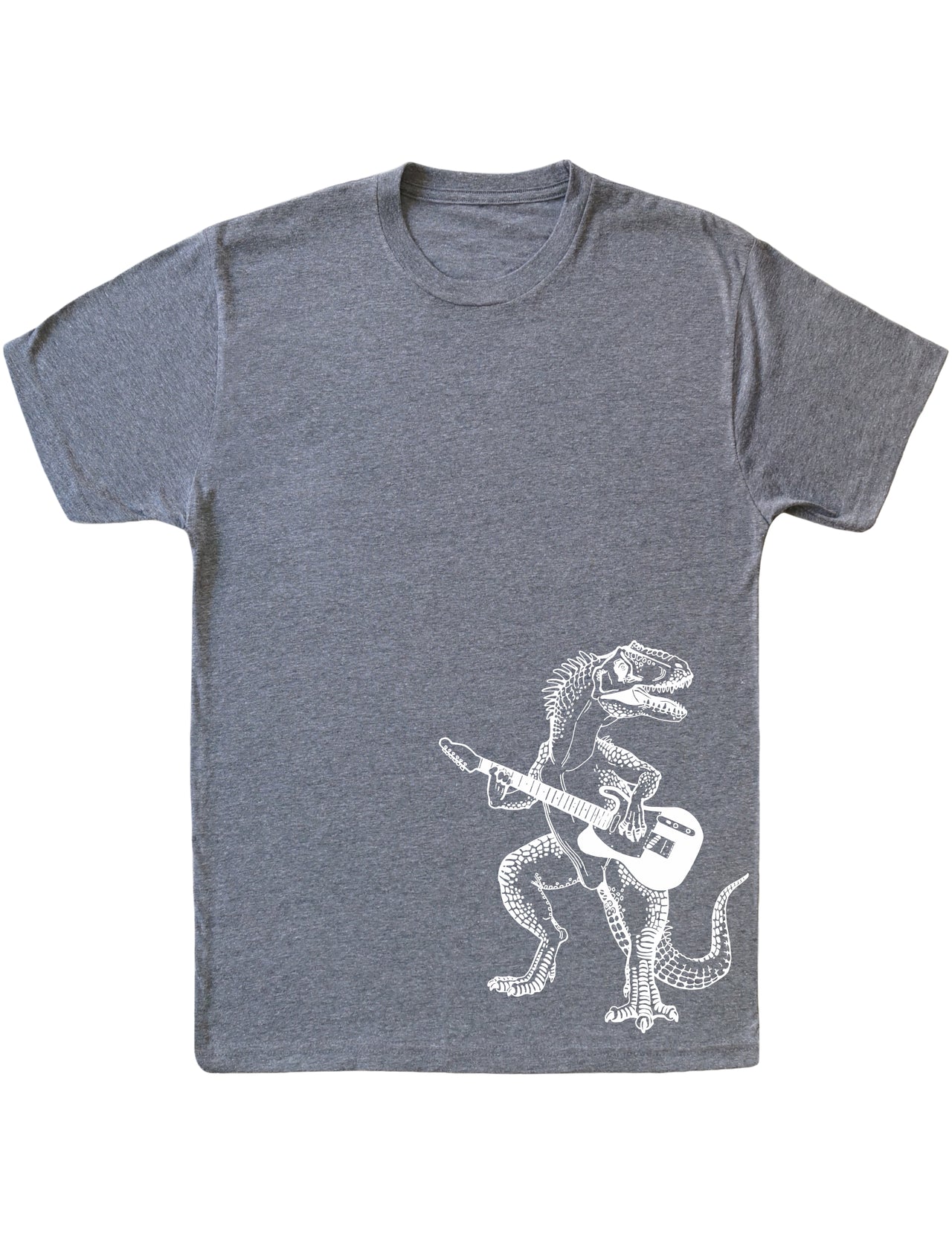SEEMBO Dinosaur Playing Guitar Funny Guitarist Misician Men Tri-Blend T-Shirt Side Print