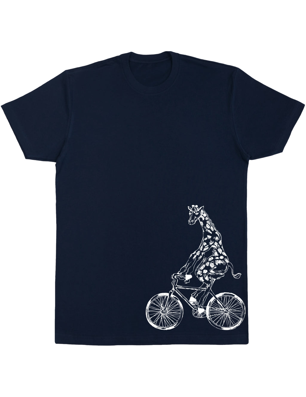 t-shirt-of-giraffe-on-a-bicycle-mens-cotton-navy-side-print