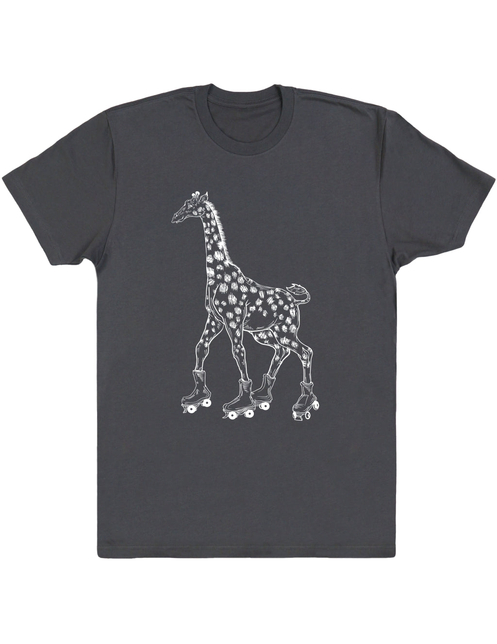 SEEMBO Giraffe Skater Skating Roller Skates Men's Cotton T-Shirt