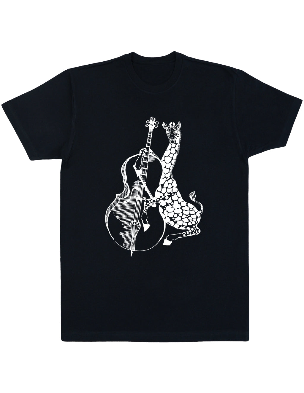 SEEMBO Giraffe Playing Cello Funny Cellist Musician Men Cotton T-Shirt