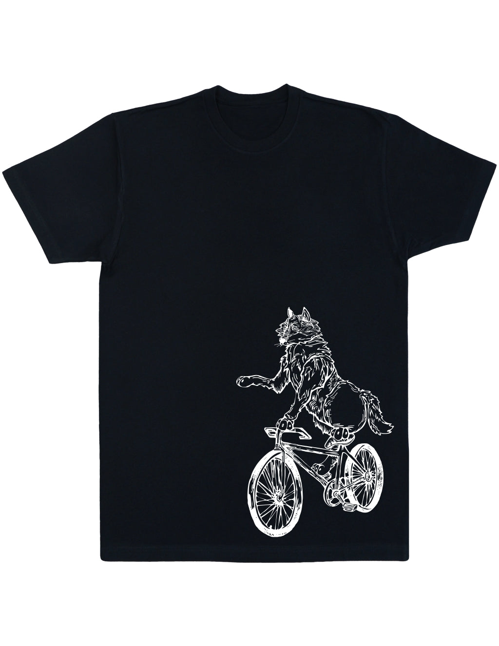 SEEMBO Wolf Cycling Bicycle Men's Cotton T-Shirt Side Print