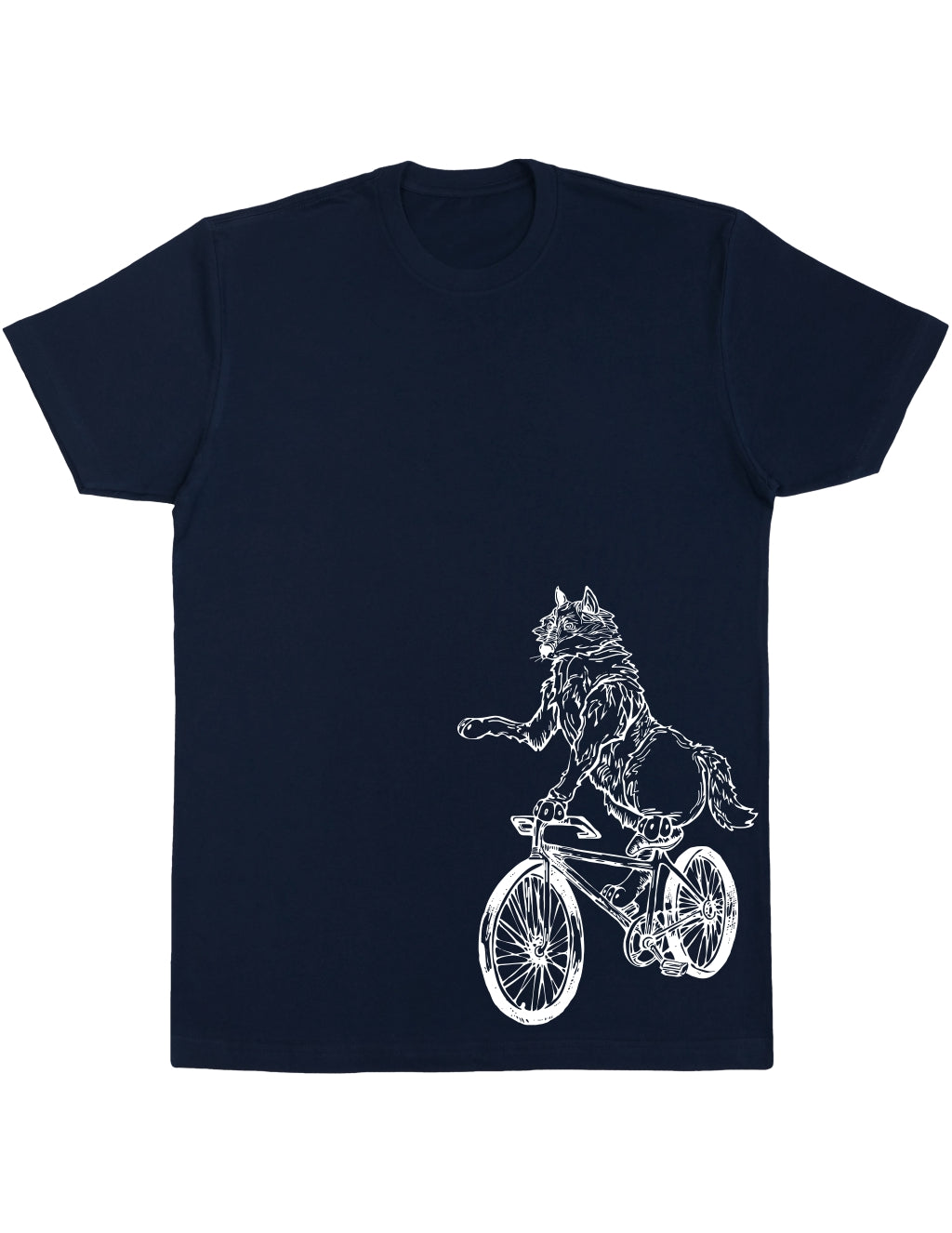 SEEMBO Wolf Cycling Bicycle Men's Cotton T-Shirt Side Print