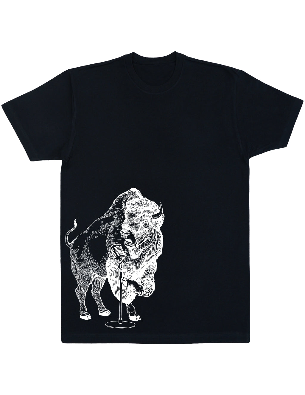 SEEMBO Bison Trying To Sing Men's Cotton T-Shirt Side Print
