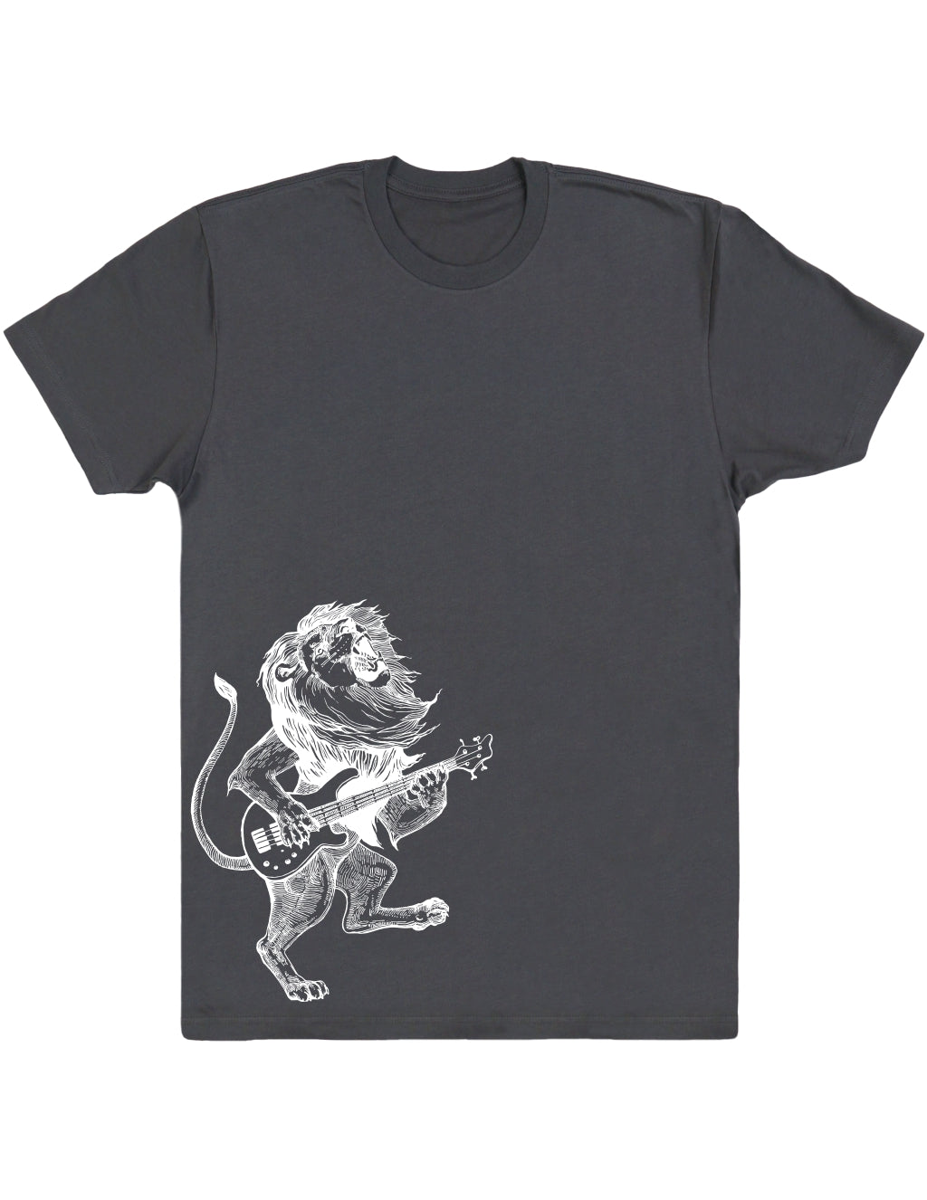 SEEMBO Lion Playing Guitar Men's Cotton T-Shirt Side Print