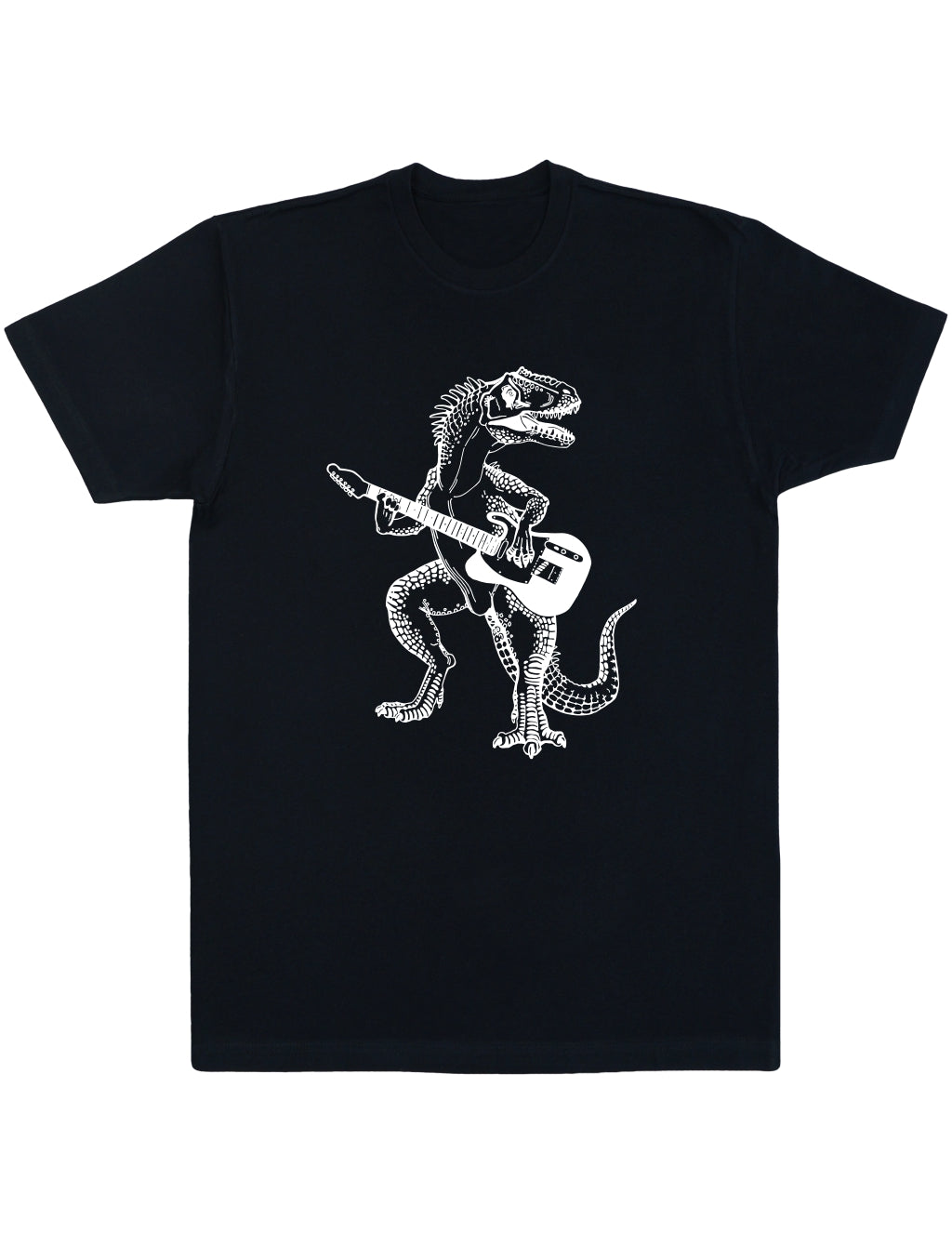 SEEMBO Dinosaur Playing Guitar Funny Guitarist Misician Men Cotton T-Shirt